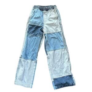 Adidas x Ksneiaschnaider Patchwork Denim Jean Pants Elastic Drawstring Waistband